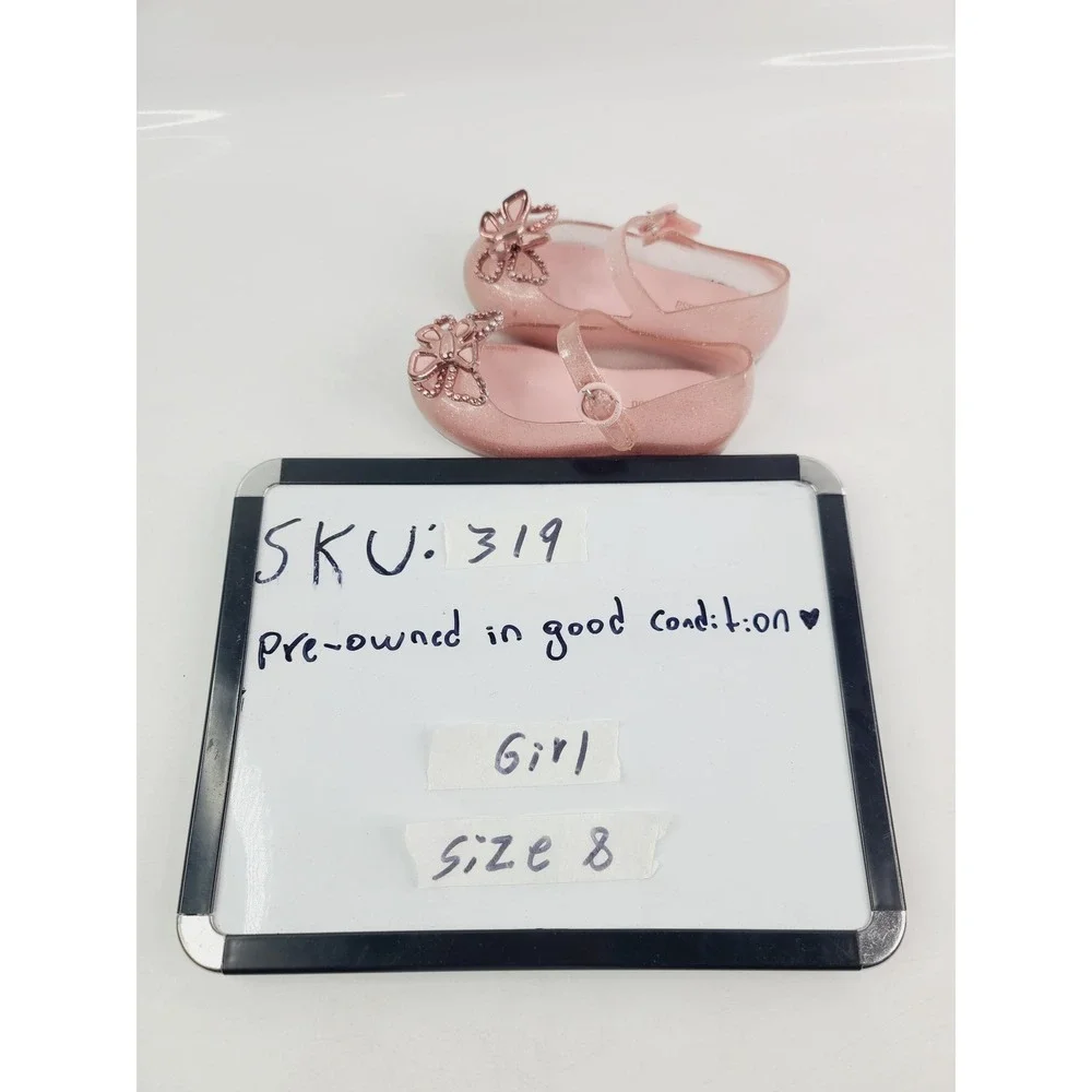 Mini Melissa Strappy Sandals For‎ Girls, Size 8, Pink.